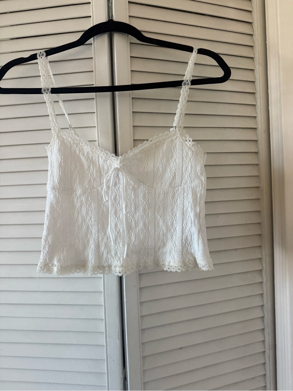 Edikted White Lace Tie-Front Camisole Tank Top - Women